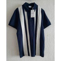 Poloshirt/Heren t-shirt donkerblauw/ wit gestreept