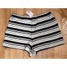 Damesbroek - Damesshort donkerblauw/wit gestreept met glittergaren