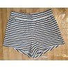 Ladies shorts in dark blue / white striped made of soft cotton blend