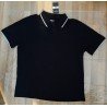 Polo shirt / t-shirt black with white collar and sleeve edges