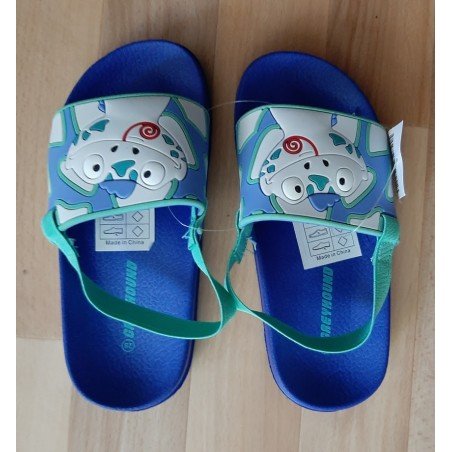 Children's shoe - Children's sandal blue with iguana print for boys and girls
