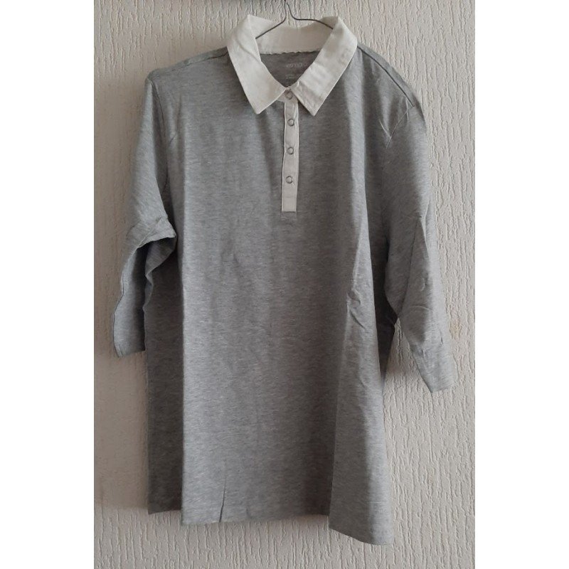Blouse grijs 3/4 mouw
