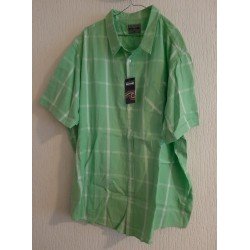 Heren hemd geruit groen/wit