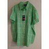 Heren hemd geruit groen/wit