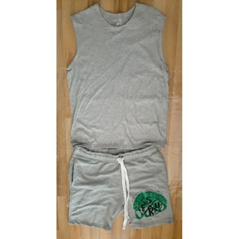 Men's set (t-shirt / tank top and shorts) light gray Deap Sea