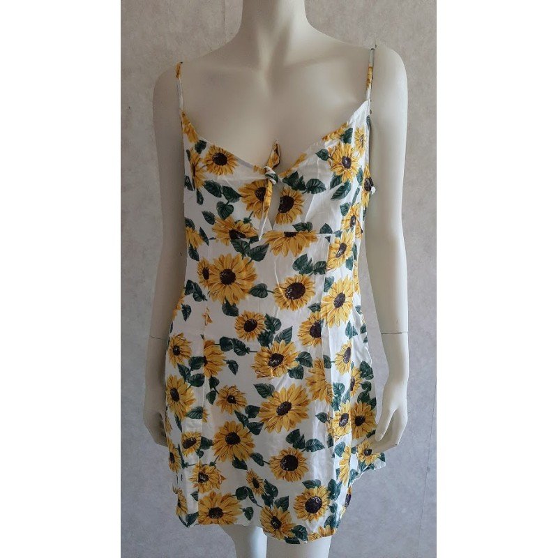 Ladies dress yellow sunflowers