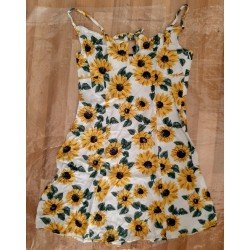 Ladies dress yellow sunflowers