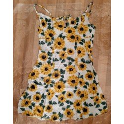 Ladies dress yellow sunflowers