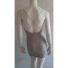 Ladies dress stretch silver-colored gray with open back