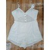 Ladies romper / Jumpsuit white with open back