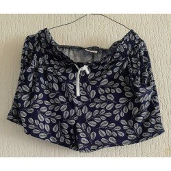 Ladies pants - Ladies shorts dark blue with leaves