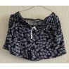 Ladies pants - Ladies shorts dark blue with leaves