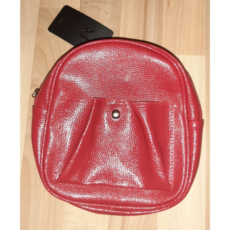 Ladies bag - Red backpack with press stud