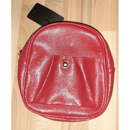 Ladies bag - Red backpack with press stud