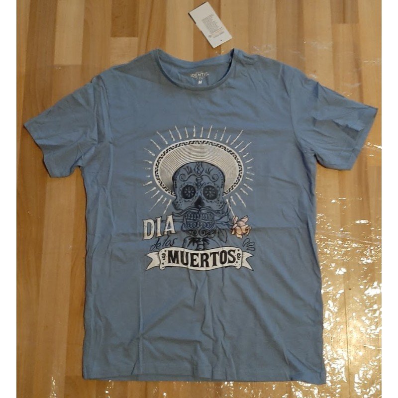 Men's T-shirt blue skull Dia Muertes