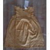 Children's dress dark yellow with white dots