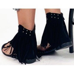 Women's shoe - black with fringes