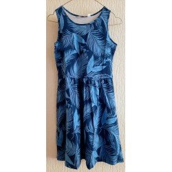 Kinderjurk donkerblauw met planten