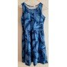 Kinderjurk donkerblauw met planten