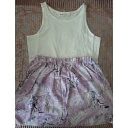 Girls set size 146: Girls blouse / tank top and purple skirt