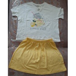 Girls set size 146: Girls white blouse and yellow skirt