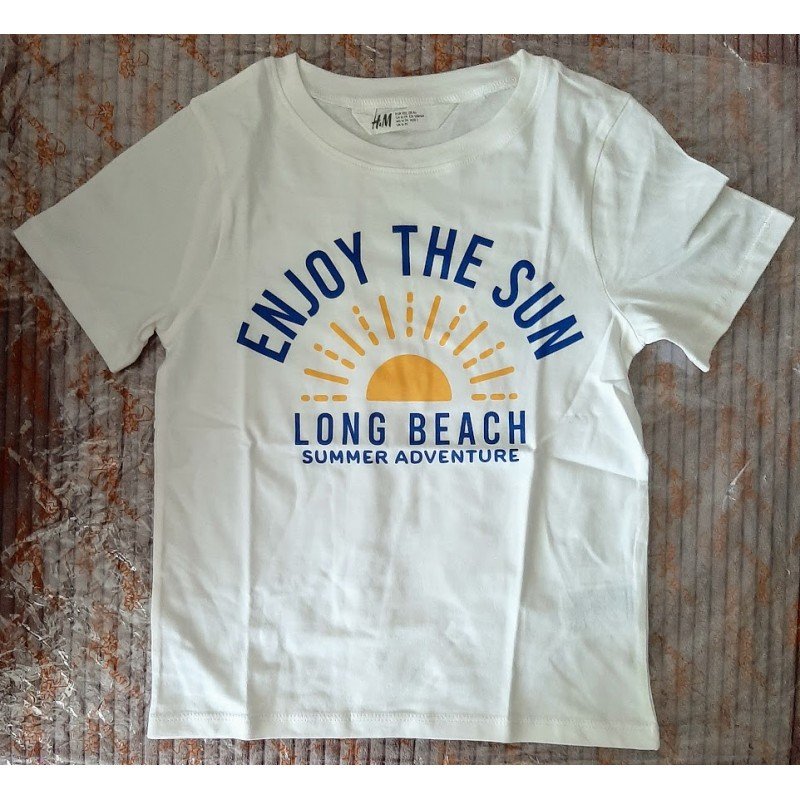 Boys T-shirt white Enjoy the Sun