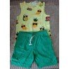 Boys set size 140: Boys Tanktop pineapple yellow and Short green