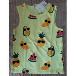 Boys set size 140: Boys Tanktop pineapple yellow and Short green