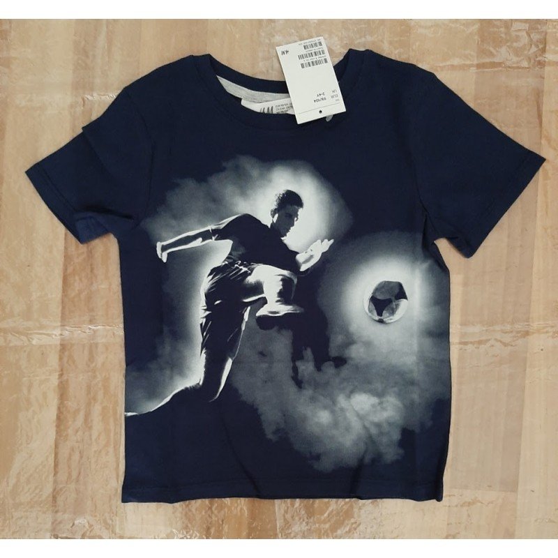 Boys t-shirt with soccer player on it