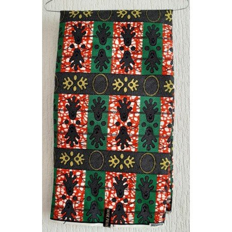 Kledingstof groen met voetprints African print
