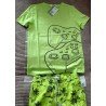 Boys set: T-shirt and short reflector green and XBOX print