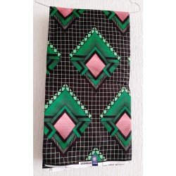 Clothing fabric dark green/ black/ pink African print