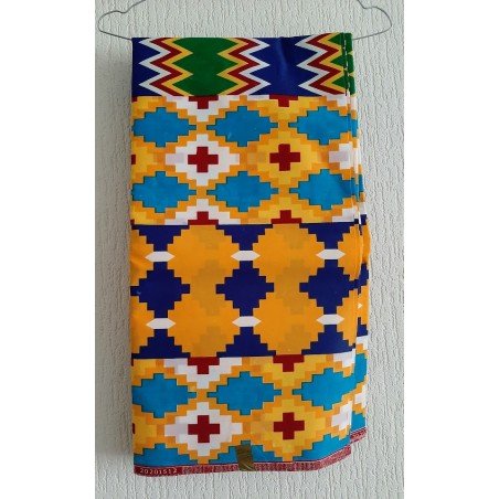 Clothing fabric yellow/blue/green African print