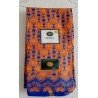 Kledingstof oranje/ donkerblauwe African print