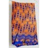 Kledingstof oranje/ donkerblauwe African print