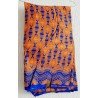 Kledingstof oranje/ donkerblauwe African print