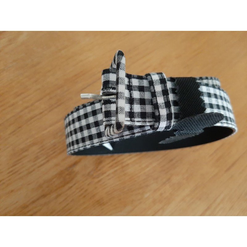 Women's belt black / white checkered