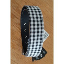 Women's belt black / white checkered