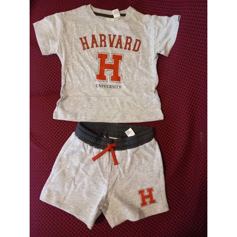 Boys set: T-shirt and Short gray Harvard