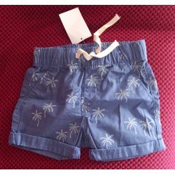 Jongensshort lichtblauw met palmboompjes