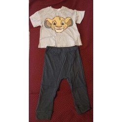 Boys set gray, t-shirt with Simba and long pants
