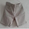 Men's Short Slim Fit beige Cotton Twill Pants