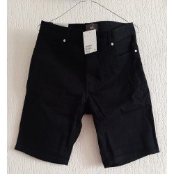 Heren short Slim Fit zwart katoenen Twill broek