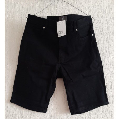 Men's Short Slim Fit black Cotton Twill Pants