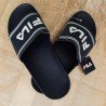 Men's slippers dark blue with white logo and letters FILA