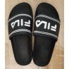 Men's slippers black with white logo and letters FILA