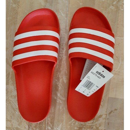 Men's slipper and women's slipper red / white Adidas Adilette Aqua