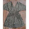Ladies dress with gold colored sequins