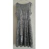 Sleeveless ladies dress with silver colored sequins