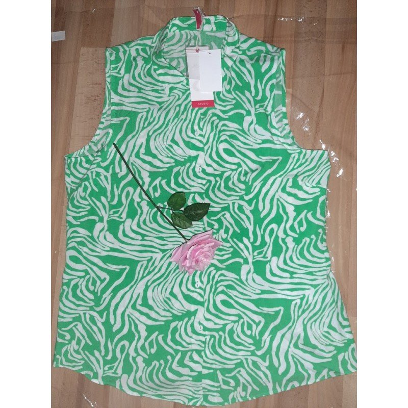 Blouse groen/ wit